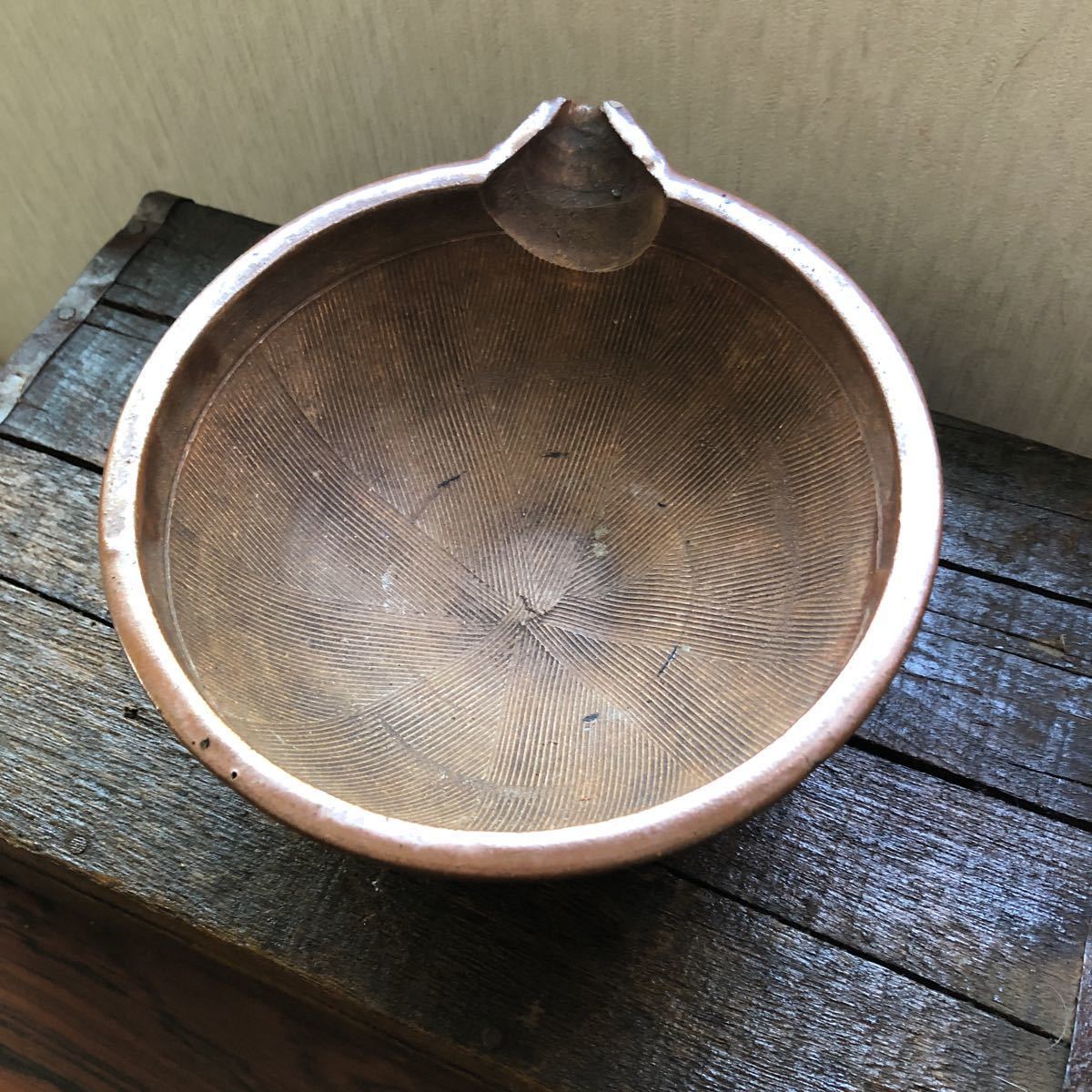 古い備前焼 片口 すり鉢 摺鉢 古道具 古美術 (鉢)|売買された 古い備前焼 片口 すり鉢 摺鉢 古道具 古美術 (鉢)|売買された