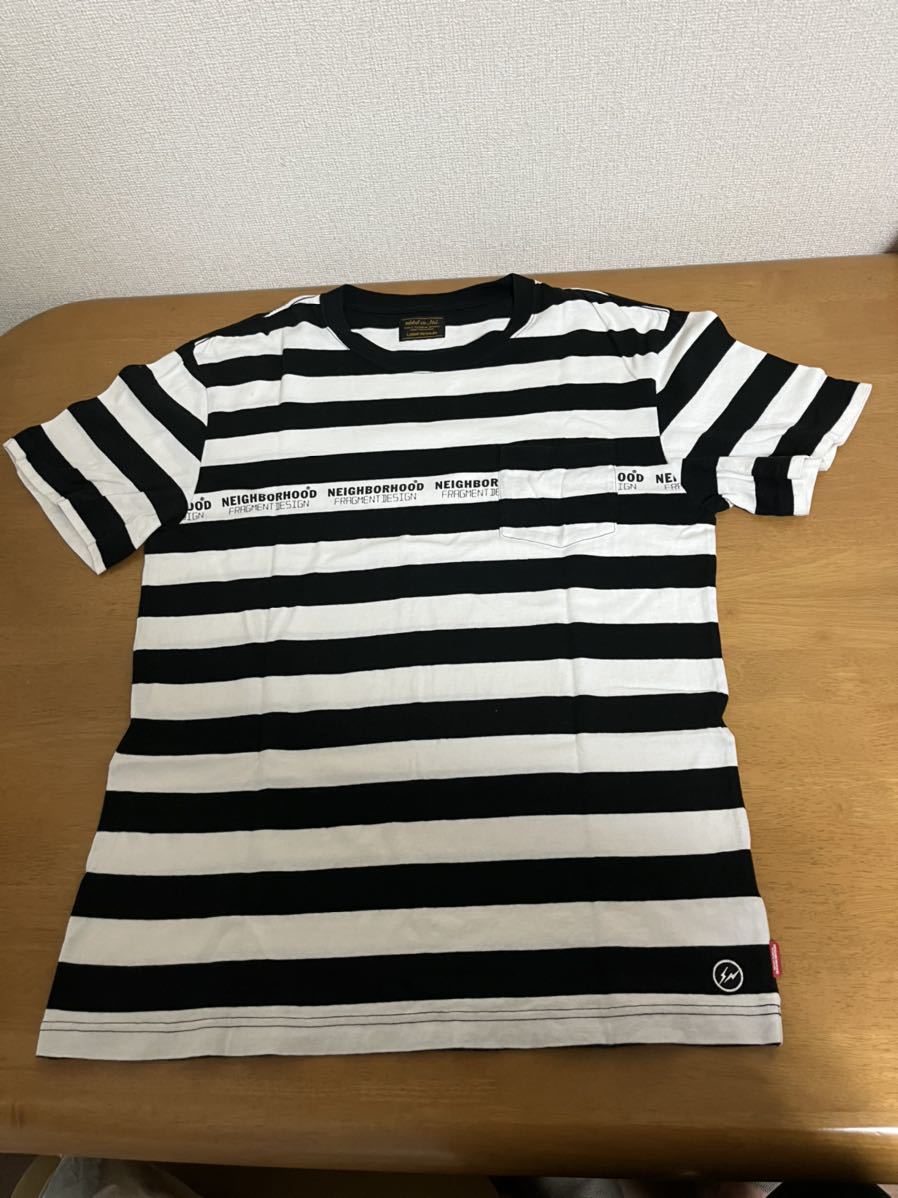  NEIGHBORHOOD FRAGMENT DESIGN ネイバーフッド フラグメント BORDER C-CREW SS ボーダー Tee Lサイズ 美(半袖Tシャツ)｜売買されたオークション情報、yahooの商品情報をアーカイブ公開 - オークファン 男性用