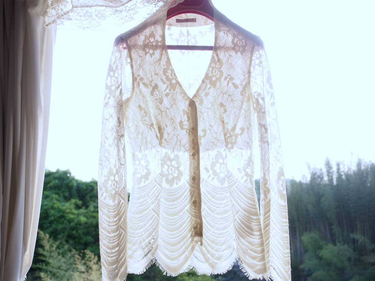 イタリア製*nara camicie*絶品お勧め*28，900円 立体激美形アレンジ品*豪華総レースブラウス＊アイボリーホワイト*ナラカミーチェ0*伸縮美SM NARACAMICIE Etsy - ブラウスll CAMICIEナラカミーチェ ブランド買取ブラン