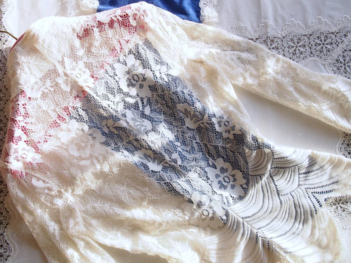イタリア製*nara camicie*絶品お勧め*28，900円 立体激美形アレンジ品*豪華総レースブラウス＊アイボリーホワイト*ナラカミーチェ0*伸縮美SM NARACAMICIE Etsy - ブラウスll CAMICIEナラカミーチェ ブランド買取ブラン
