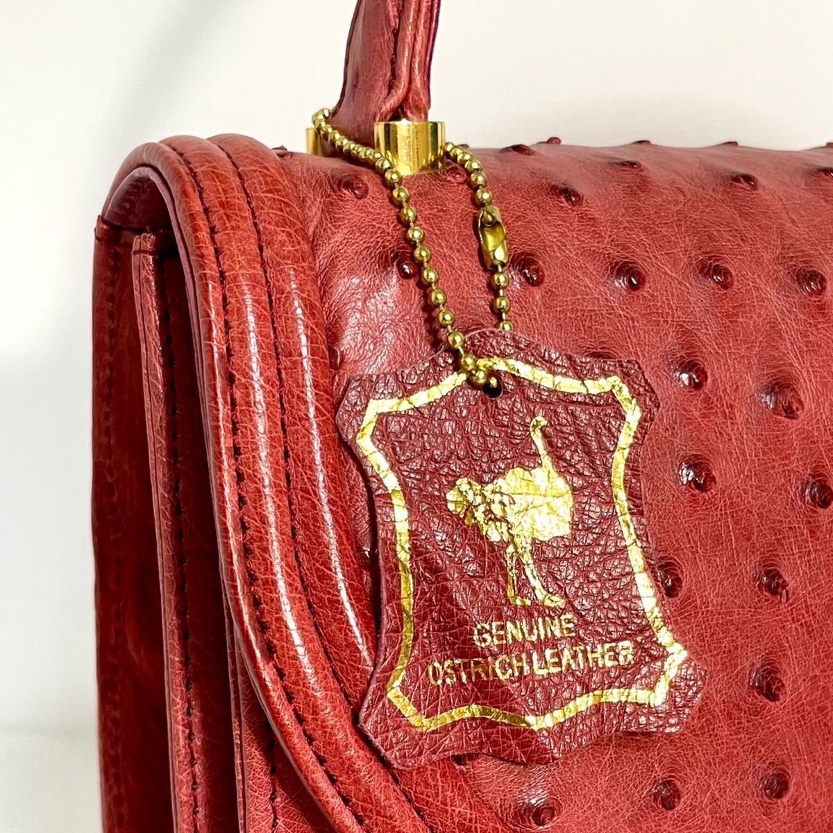 GENUINE OSTRICH オーストリッチ ハンドバッグ ファッション バッグ