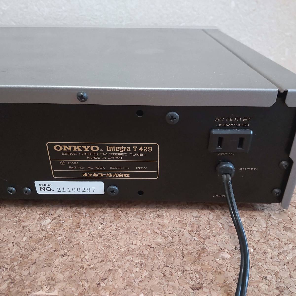 伍|オンキョー[ONKYO] Integra T-429 FMステレオチューナー 説明書付