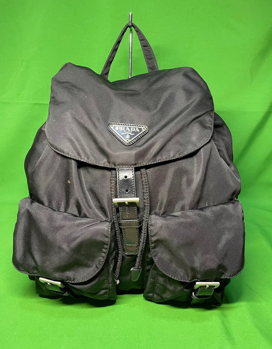 美品 PRADA テスート ナイロンリュック 定番 ダブルポケット バック