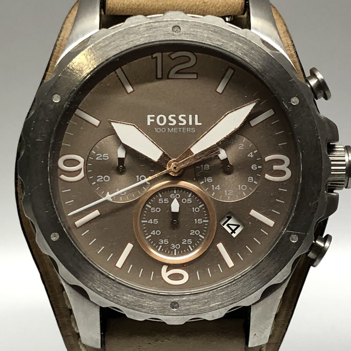 FOSSIL フォッシル JR1518 レザー 革 ジャンク メンズ 腕時計 時計 