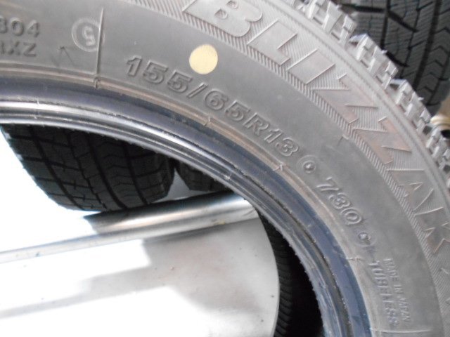 SR688☆スタッドレス 中古タイヤ☆155/65R13 冬4本価格！BS VRX 2019年