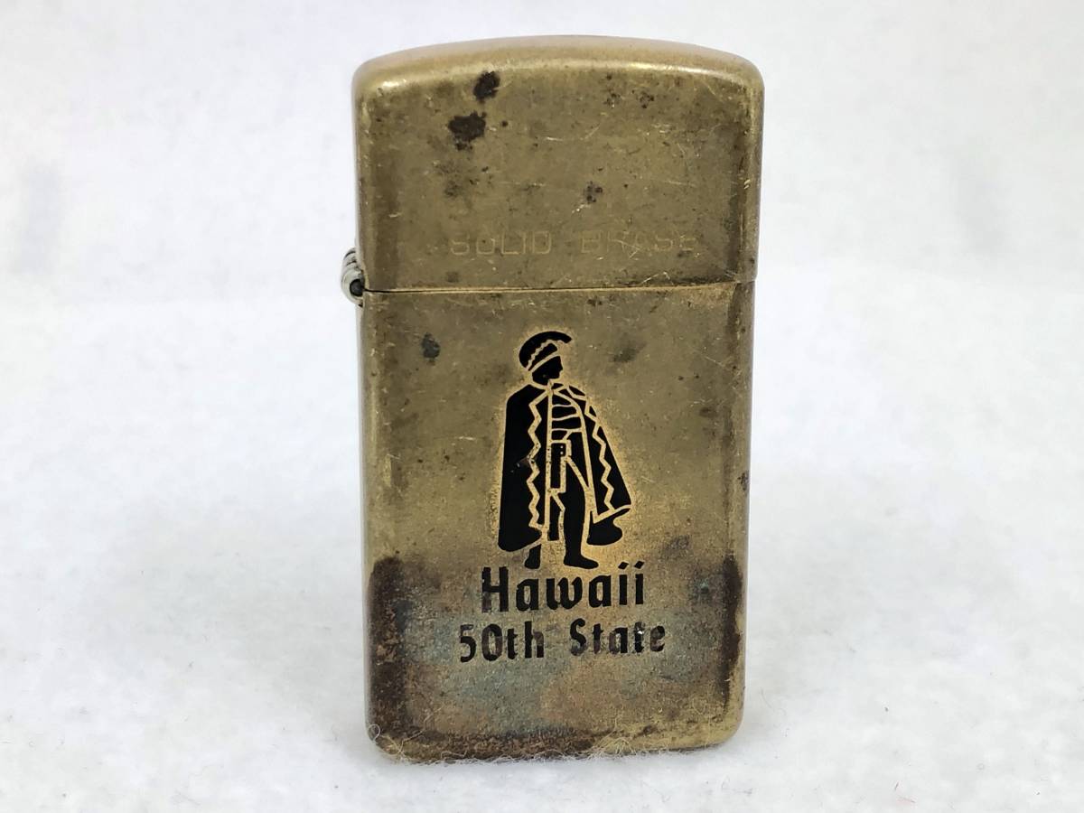 Zippo Brass ZIPPO Slim SOLID Hawaiian BRASS - Solid Lighter HAWAII