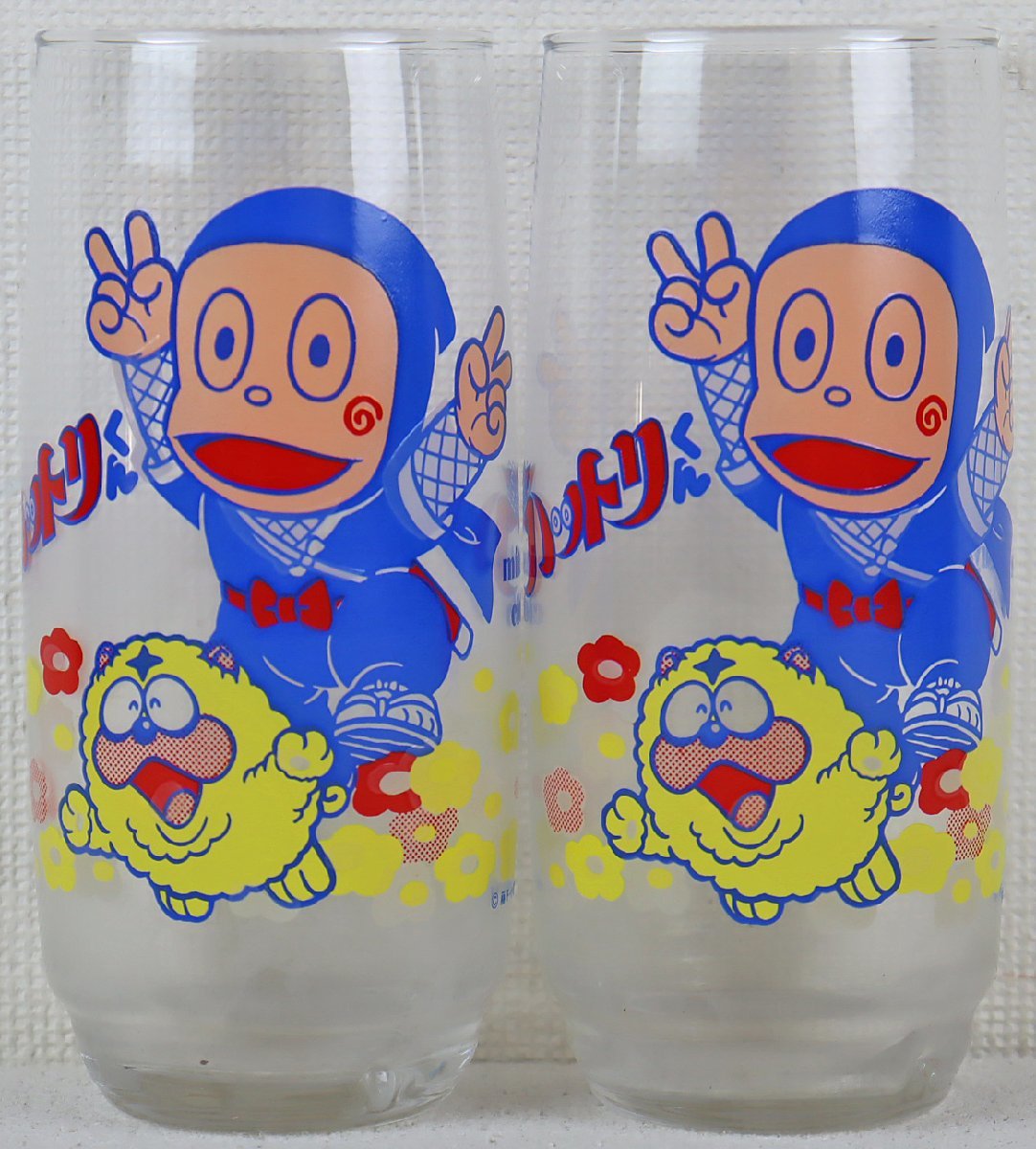 S◎中古品◎食器『Dr.スランプアラレちゃん&忍者ハットリくん グラス 3 