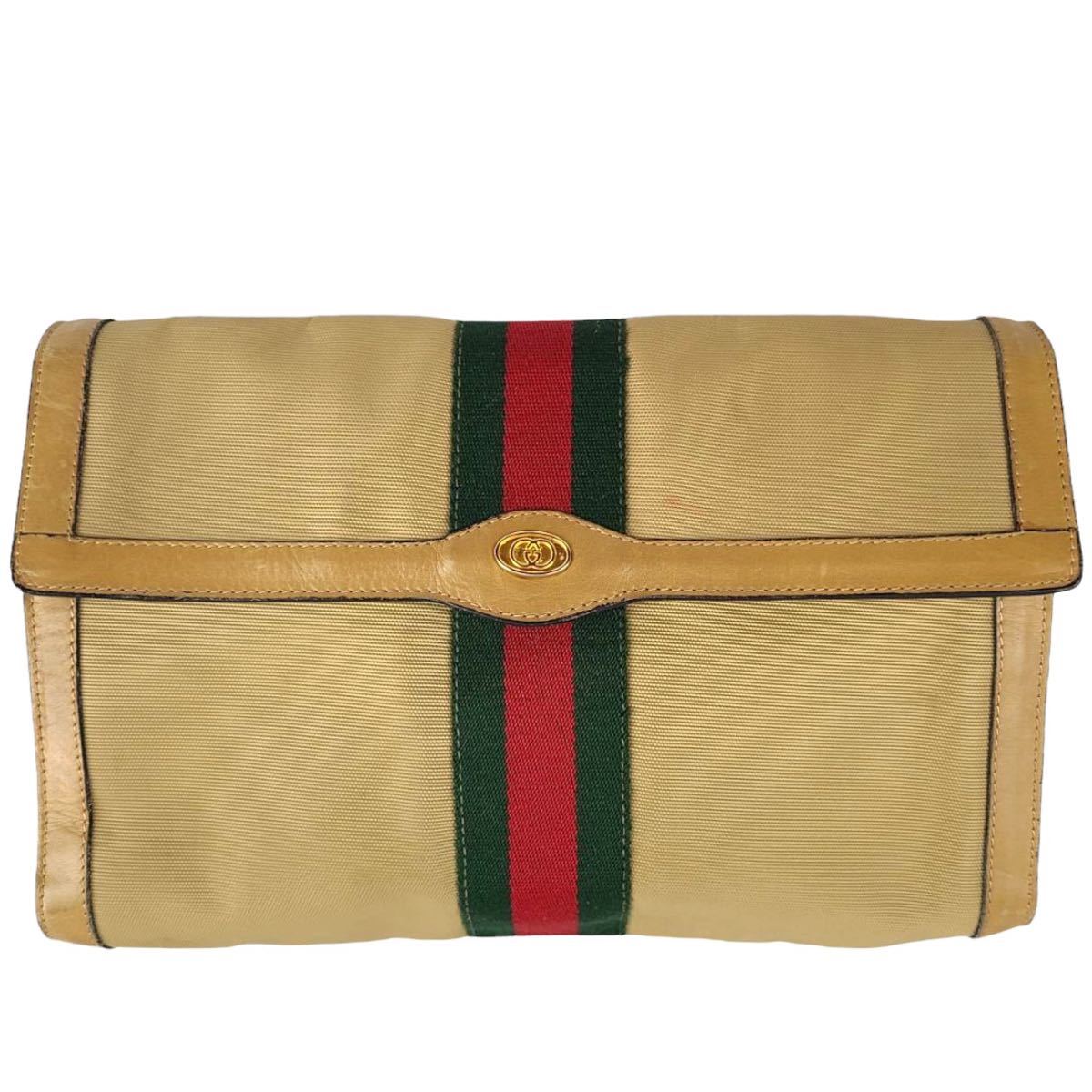 GUCCI グッチ オールドグッチ シェリーライン クラッチバッグ セカンド 
