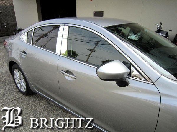 アテンザセダン GJEFP GJ2AP 超鏡面 ステンレス メッキ ピラー パネル バイザー無用 12PC カバー PIL－SIL－080