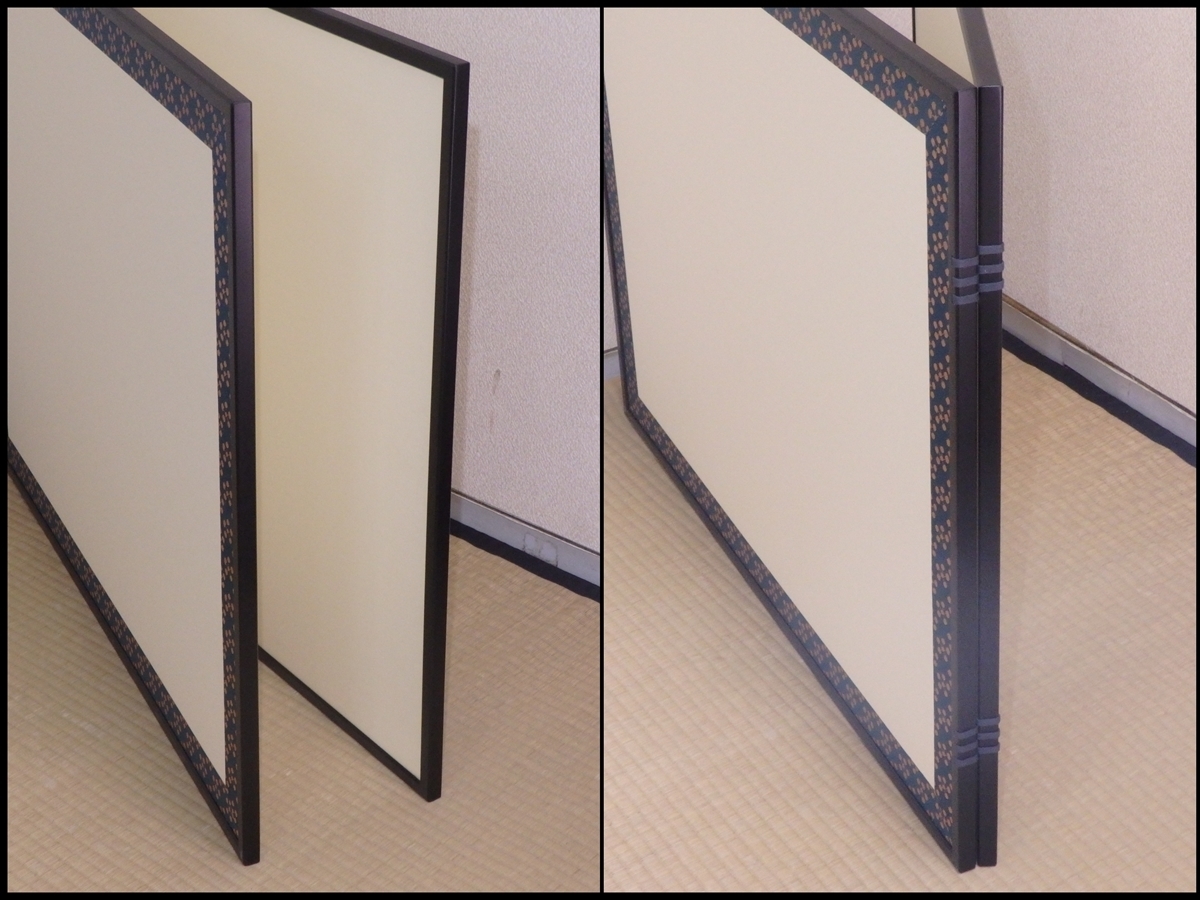 利休梅×無地 鳥ノ子【風炉先屏風 紙箱入り】両面使用可！サイズ：幅