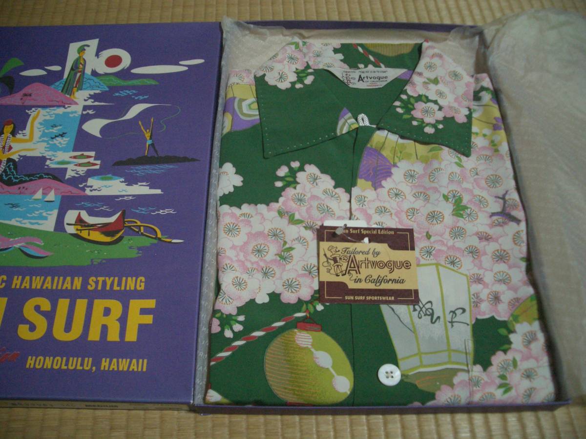 SUN SURF　サンサーフ　M　アロハ　桜祭り　和柄　東洋エンタープライズ　志村けん　Shimura Ken　ドリフターズ　桜　祭り　Hawaiian shirt