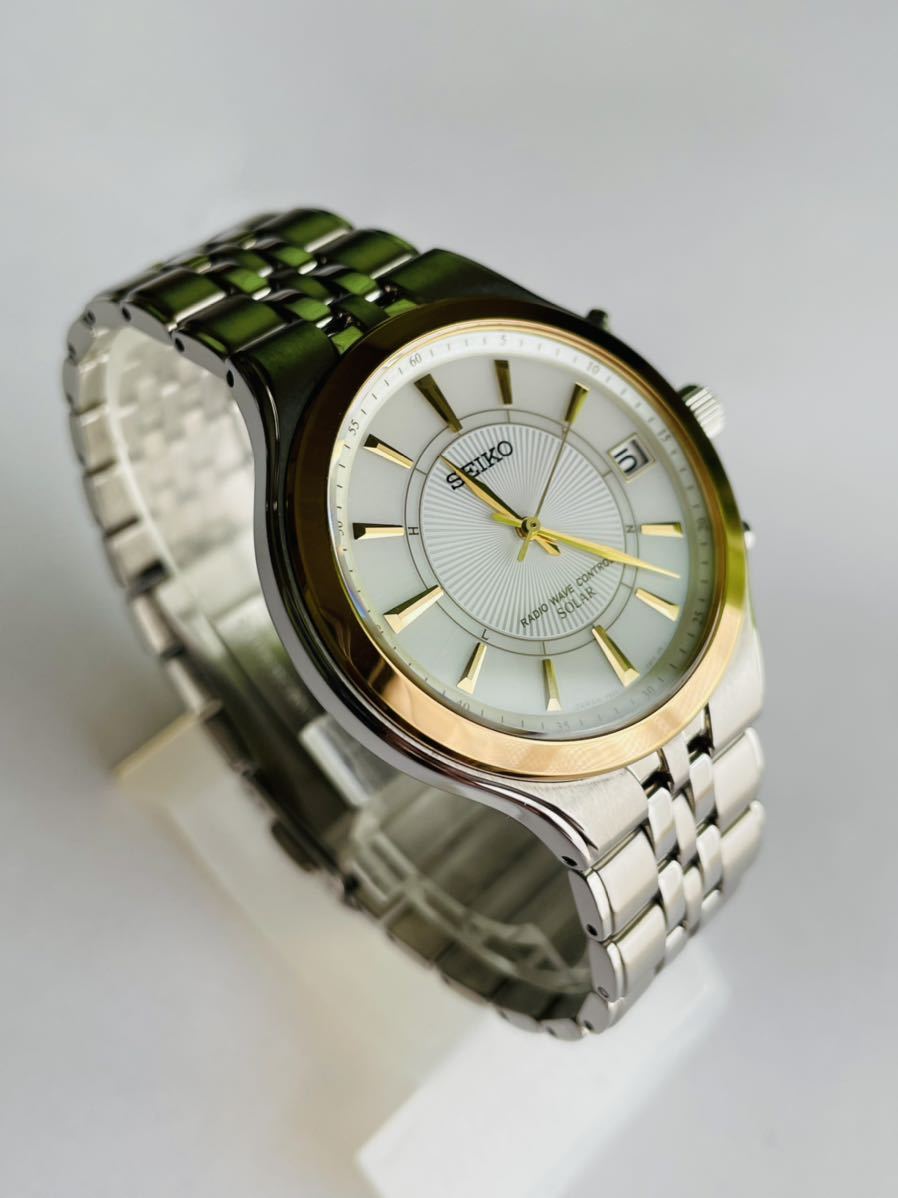 セイコードルチェソーラー電波7B42-0AP0 SS製10BARメンズ美品(ドルチェ  