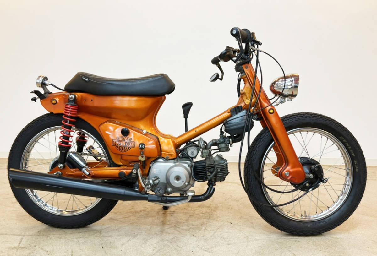 岡山発 カブ90 ジョッキーシフトカスタム セル付 エンジン75cc