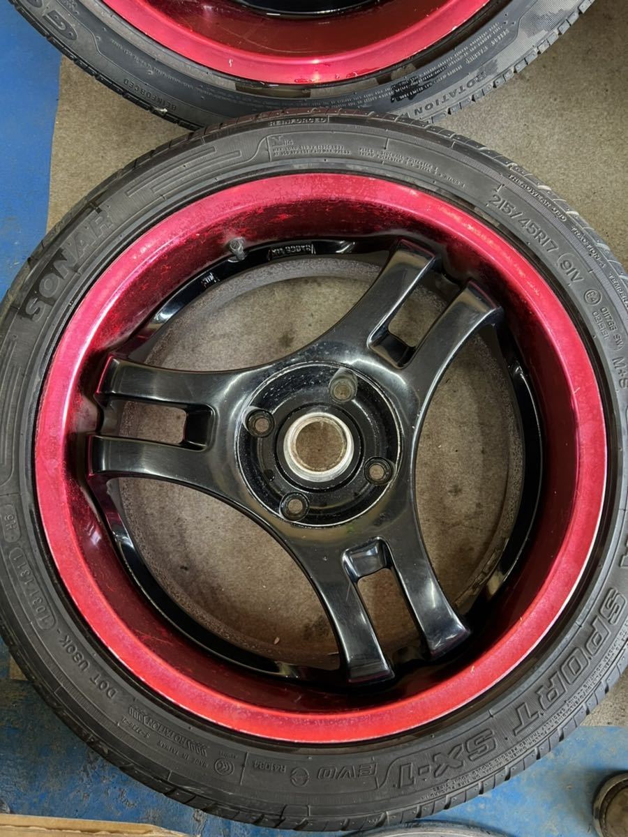 希少 SUPER ADVAN スーパーアドバン ヨコハマ 17インチ 7J 8J 4穴 4本 