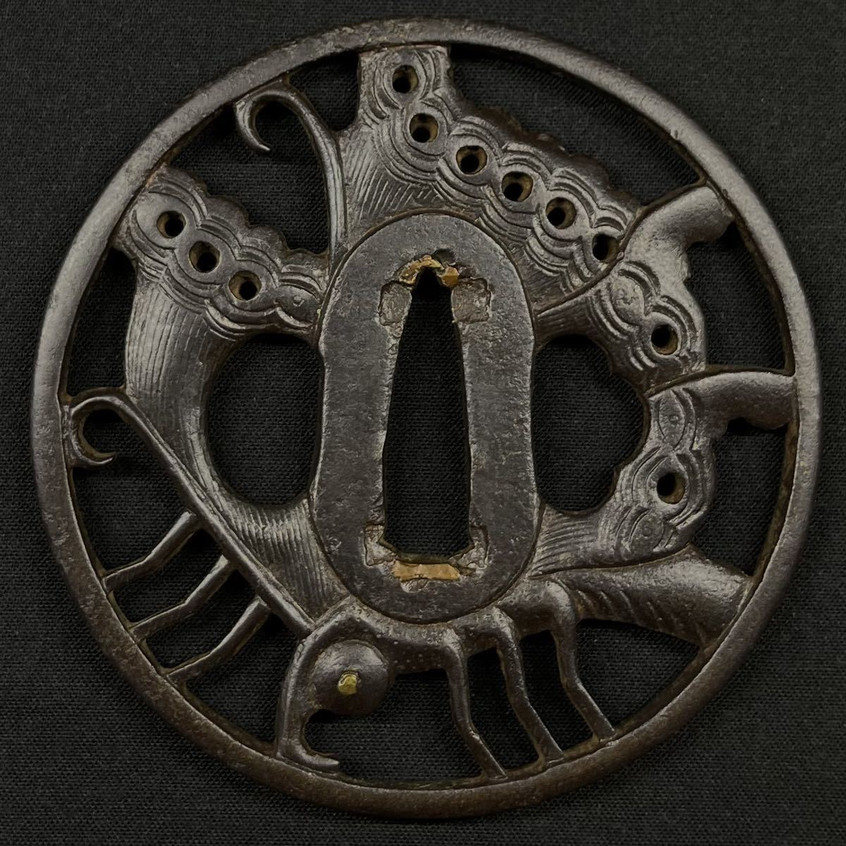 鉄透かし鍔江戸時代MA221