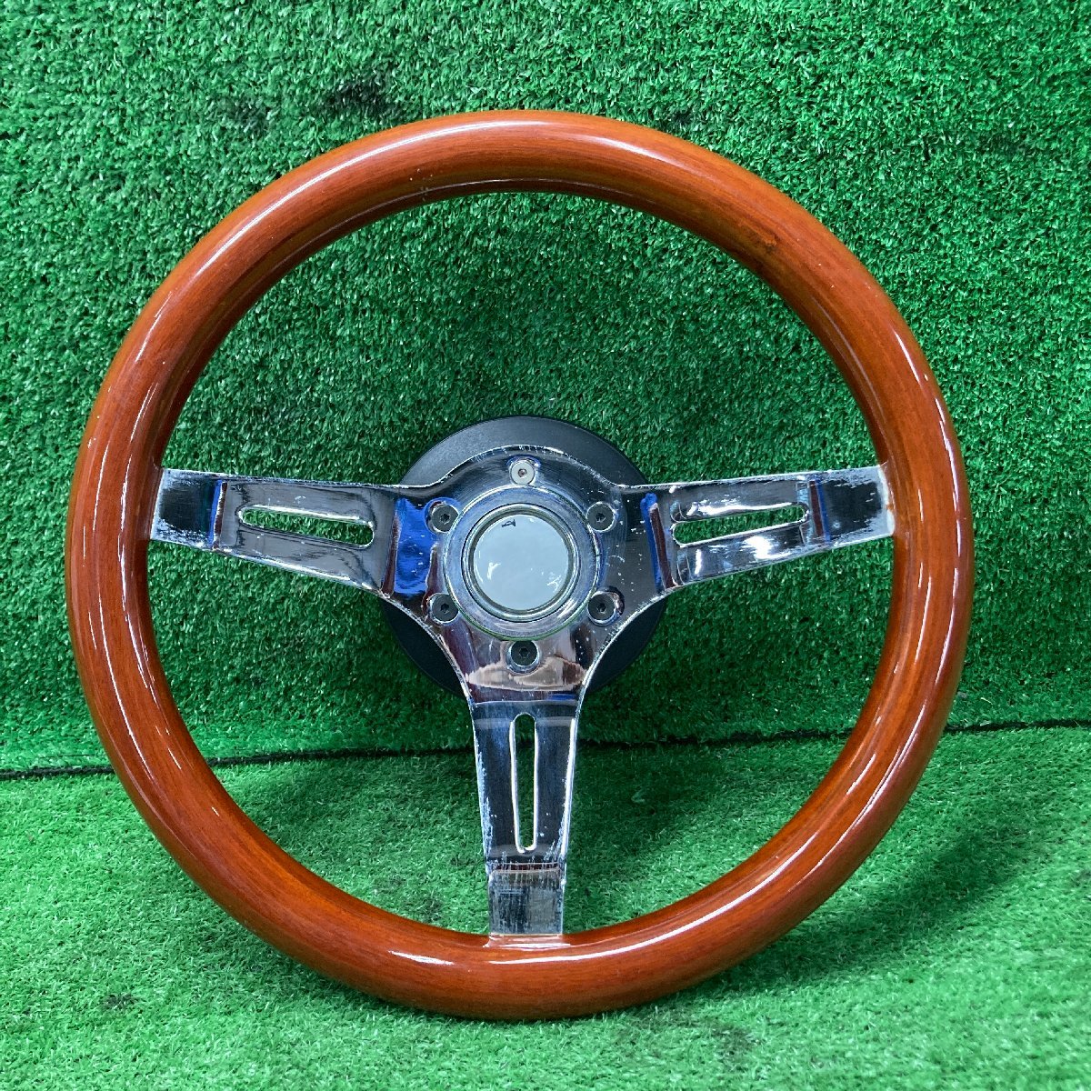 ♪♪メーカー不明 社外 ウッド ハンドル ステアリング （W2187