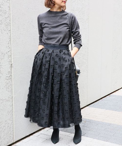 ▽完売 5万2800円 IENA LA BOUCLE オーガンジー フラワー 