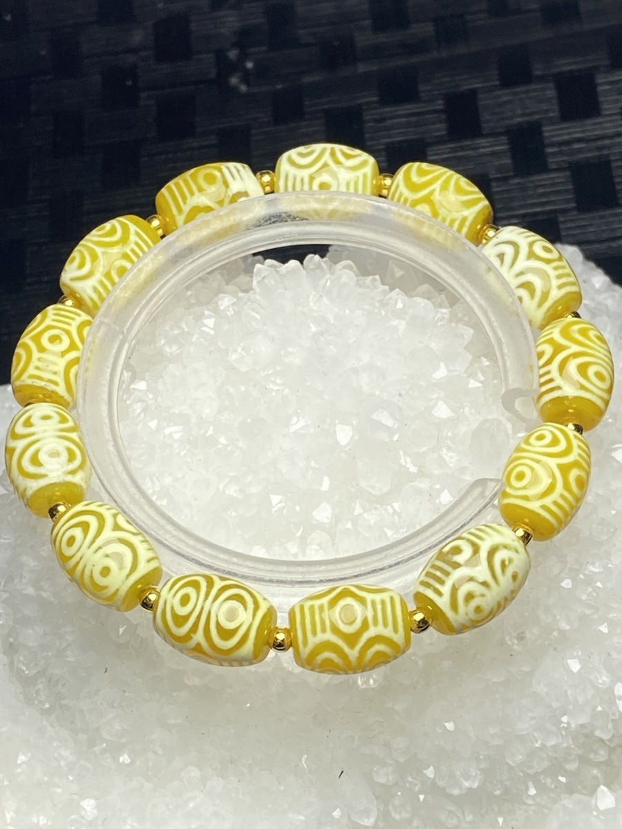 即決 0527L813 新入荷☆【チベット天珠】☆ ブレス 13.5x10mm