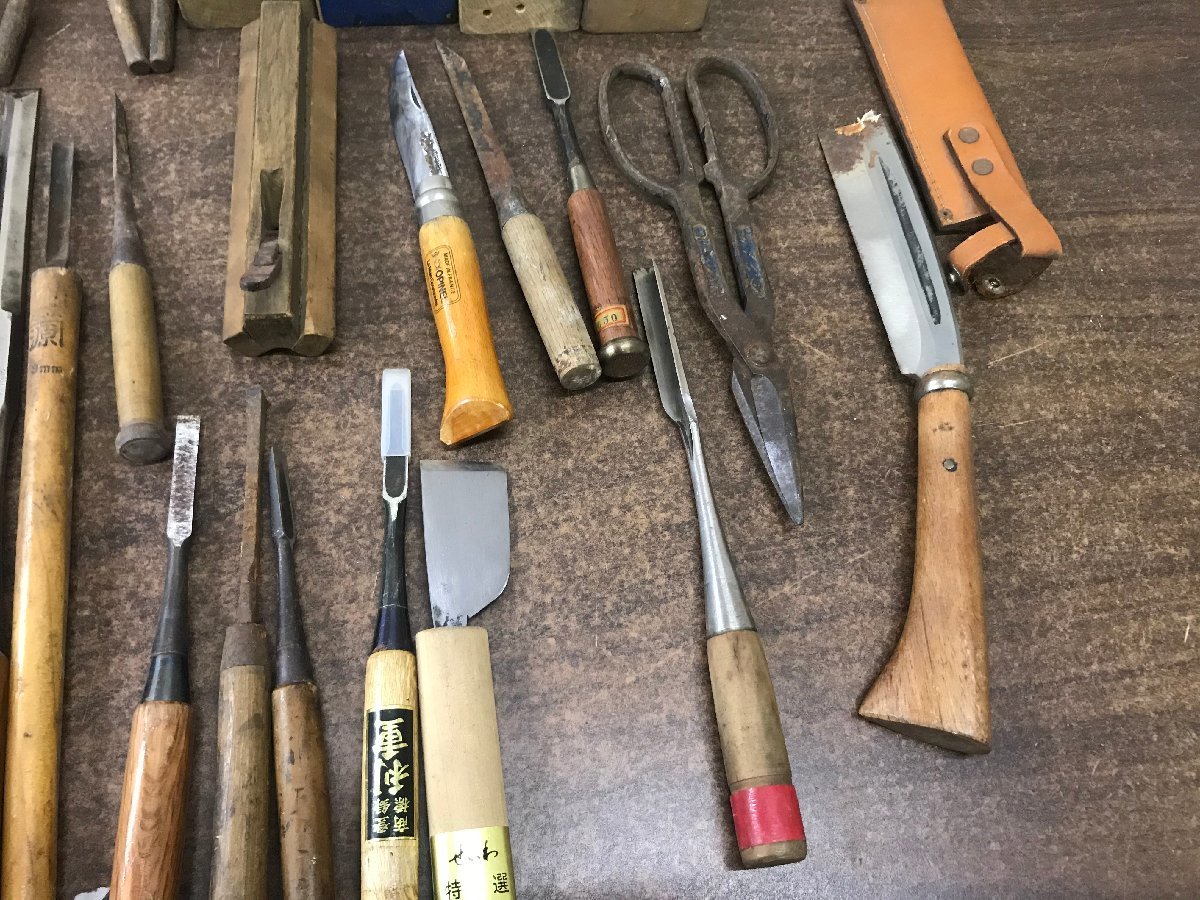 ☆中古品☆ 大工道具 まとめ 鑿 鉋 のこぎり 源 玄翁 鋏 千吉 吉光