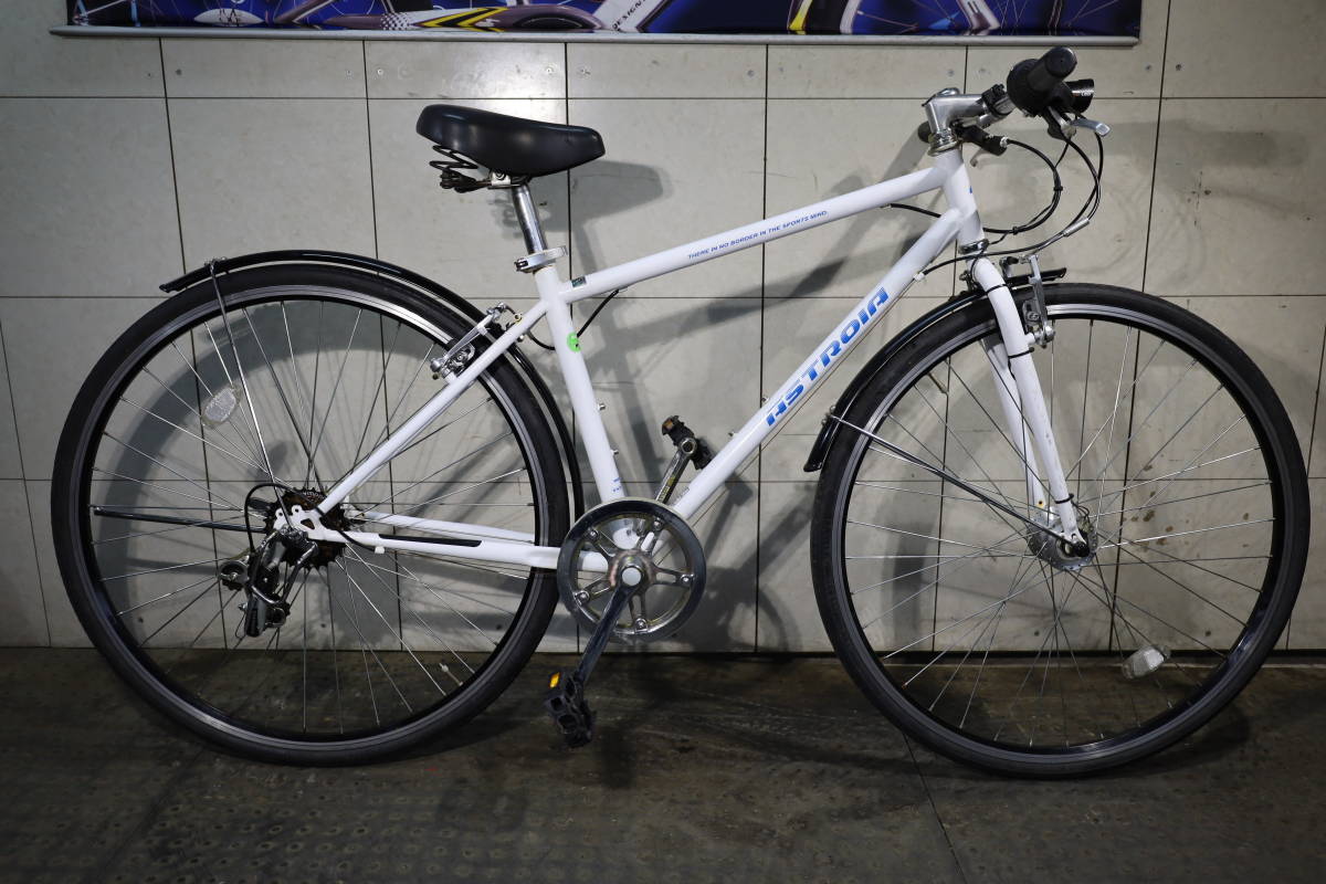 自転車 アストロイア 700C スチル シマノ6速 430mm AUTO LED仕様 青