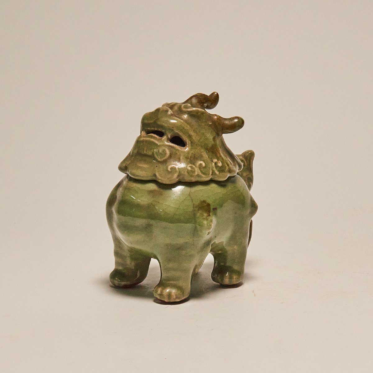 獅子 香炉 青磁 明時代 龍泉窯 時代物 中国古玩 骨董 中国美術(明)｜売買