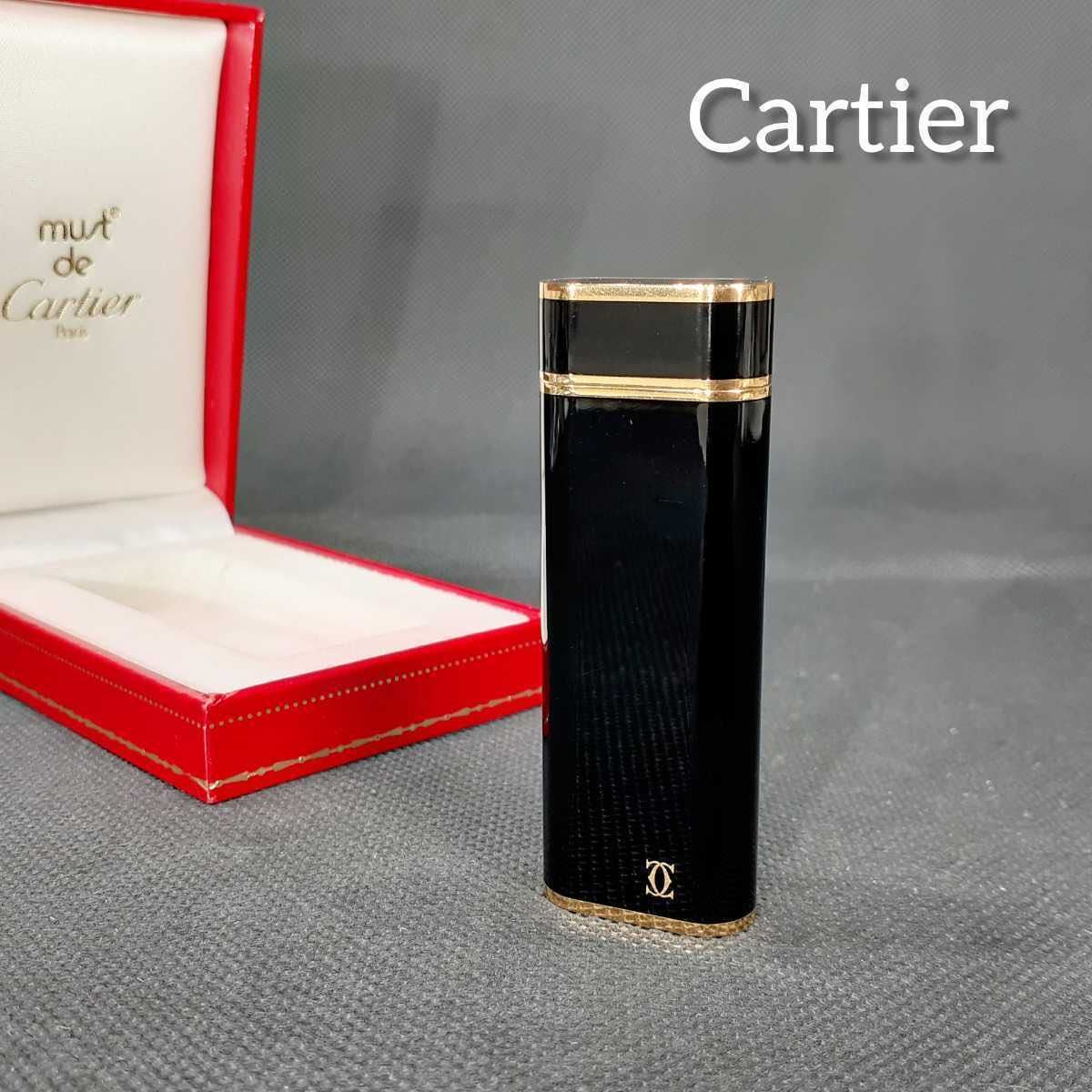 カルティエ Cartier ガスライター オーバル 美品 1円 ローラー式 喫煙 