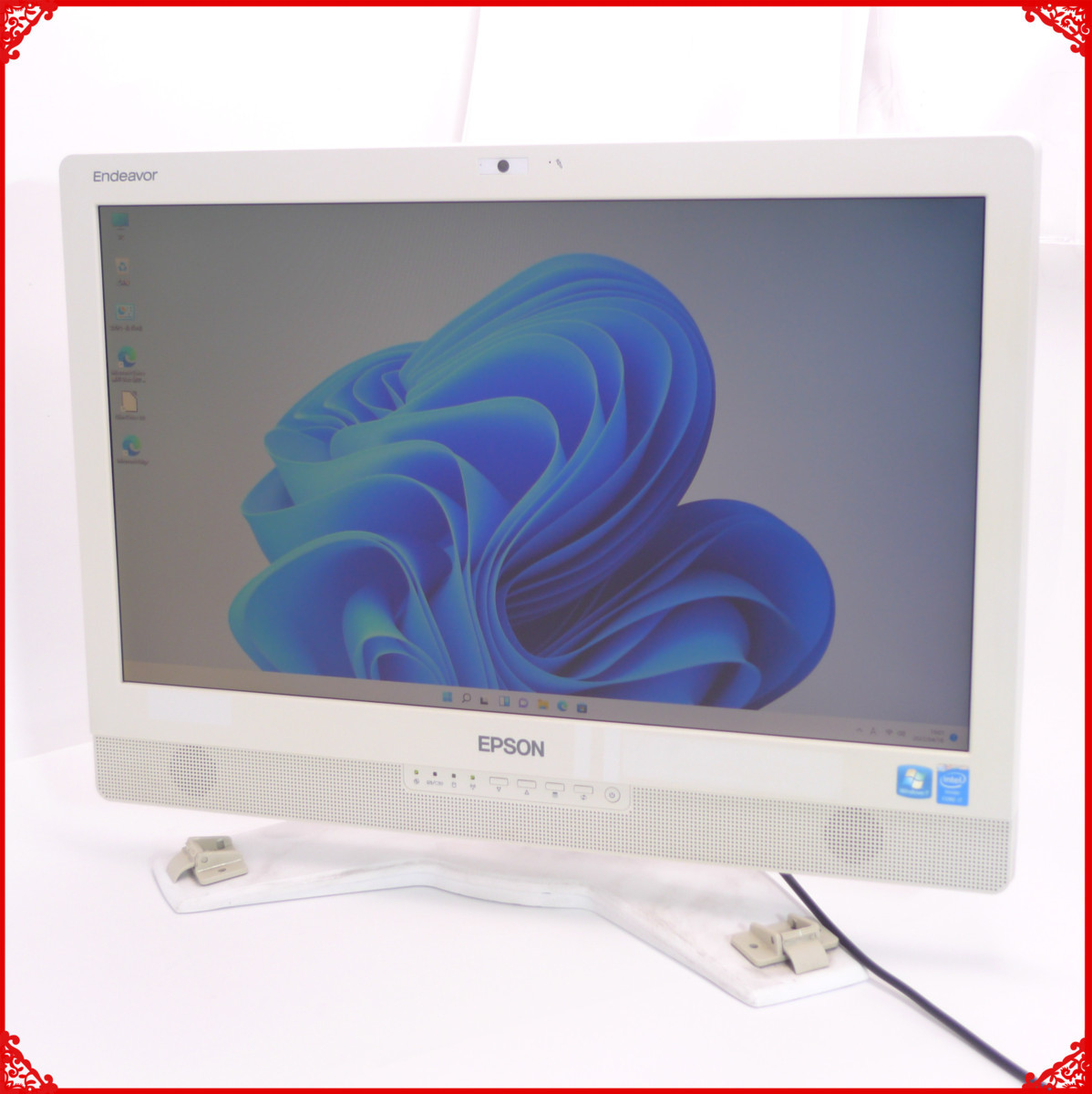 1円～ 保証付 Wi-Fi有 21インチ 一体型パソコン EPSON PT110E 中古良品 第4世代 Core i7 16GB 500G DVD-ROM 無線 カメラ Windows11 Office