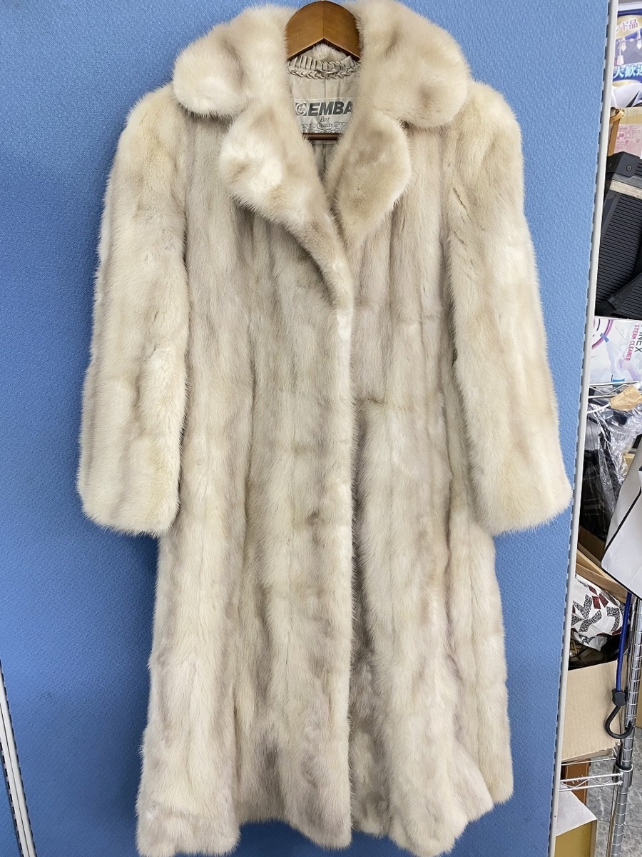 EMBA エンバ MINK ミンク 毛皮 ロングコート パールホワイト 美品 