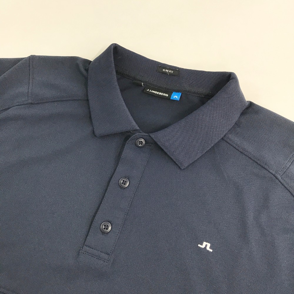 J.LINDEBERG ジェイリンドバーグ ポロシャツ ネイビー オメガ （L） 即決】J.LINDEBERG ジェイリンドバーグ 半袖ポロシャツ ネイビー系 L