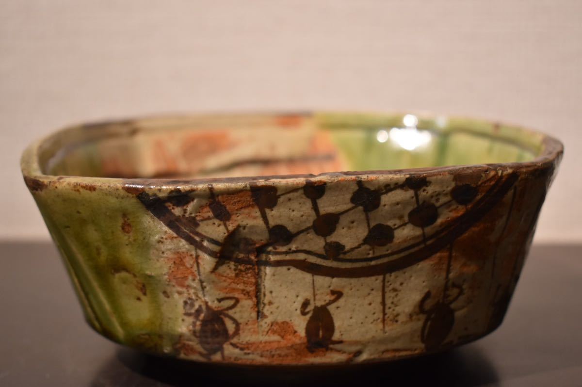 骨董品 GEM183コレクター所蔵品時代 ⁄日本美術 美濃焼 時代 織部手鉢