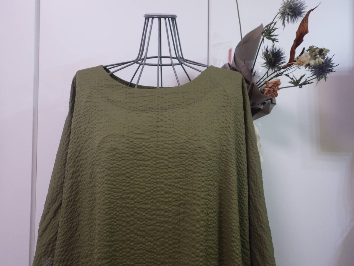 爆買い，限定SALE ハンドメイド ワンピース：オリーブグリーン カーキ 綿ローンリップルゆったり(ワンピース)｜売買されたオークション情報、yahooの商品情報をアーカイブ公開 - オークファン ワンピース