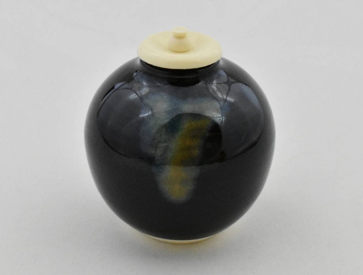 ▲楠廸庵▲茶道具　茶入　京瀬戸文琳茶入 茶道具 茶入 △楠廸庵△京瀬戸文琳茶入