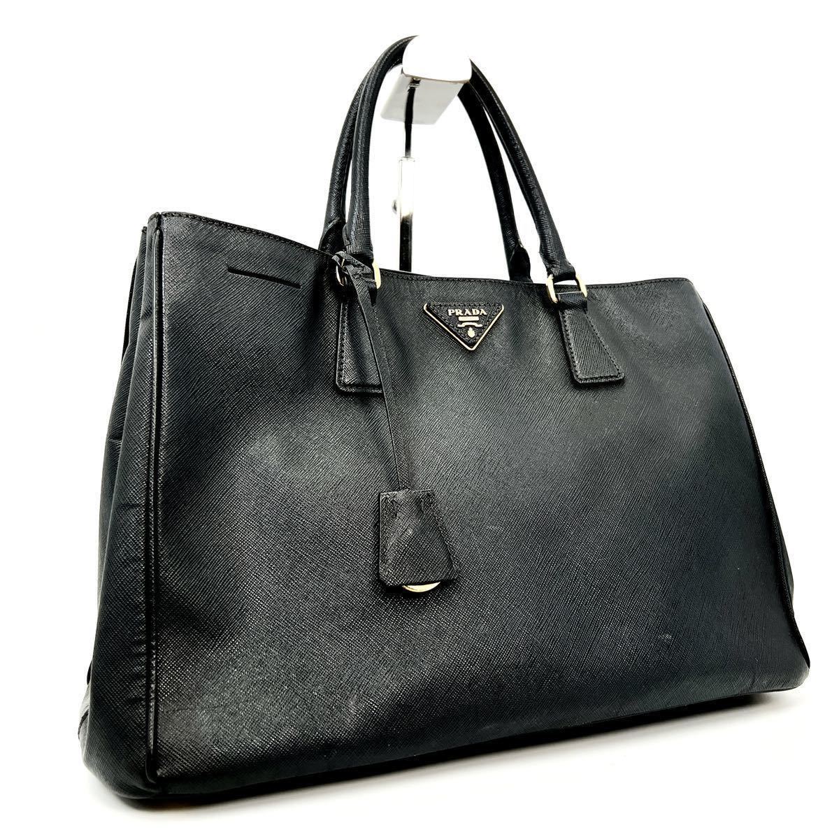 1円〜 PRADA プラダ ハンドバッグ トート ガレリア サフィアーノレザー