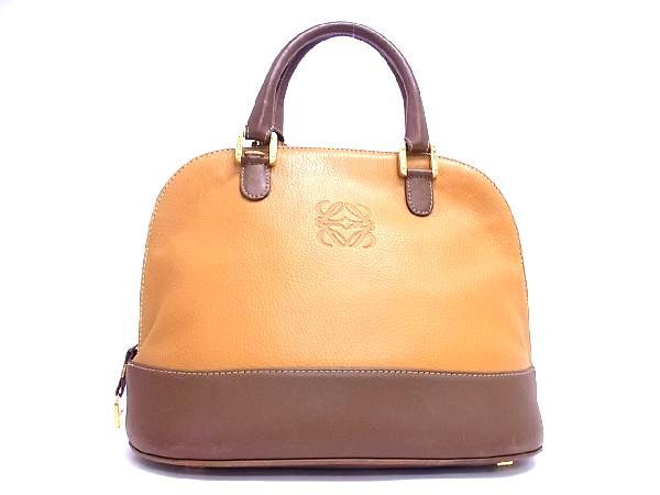 1円 LOEWE ロエベ アナグラム レザー トート ハンドバッグ 手持ち 