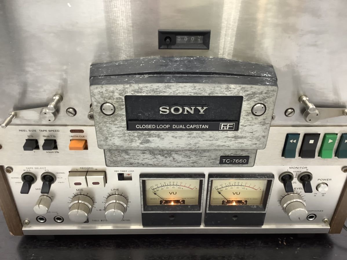 B7092 Y SONY ソニー オープンリールデッキ TC-7660 通電あり テープ