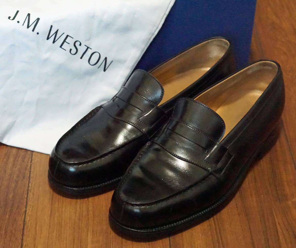 ■国内正規 J.M. WESTON(ジェイエムウエストン) 180 シグニチャーローファー 7C 黒■ゴルフ 靴 シューズ