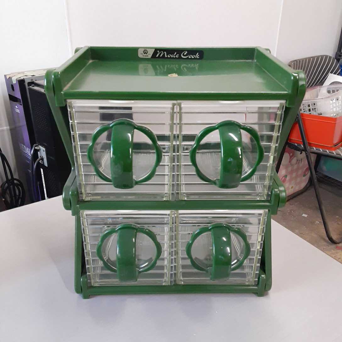 5色 キッチン・日用品・その他 レトロポップ 調味料ラック グリーン