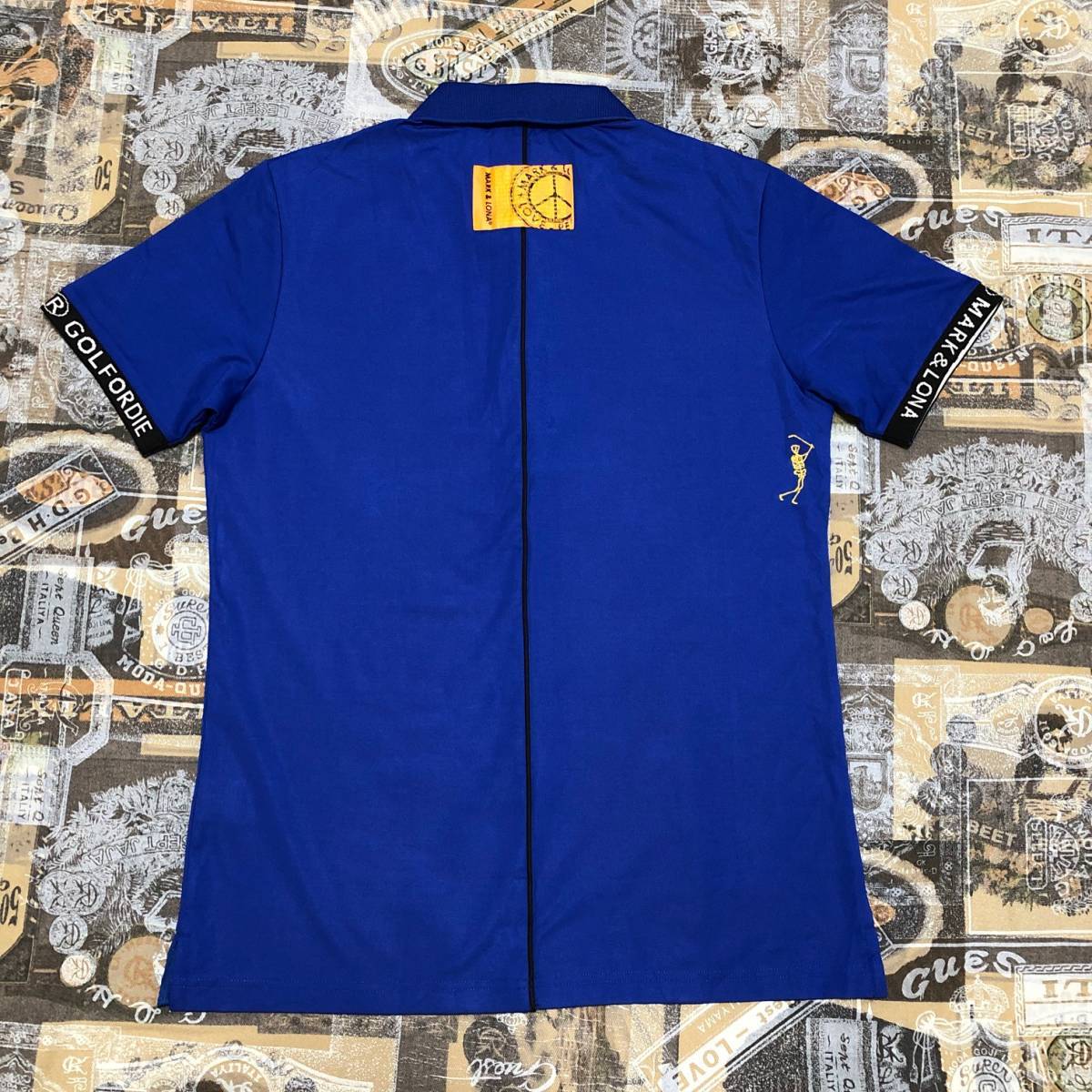 ◇メンズ◇マークアンドロナ スカルロゴ ゴルフポロシャツ XL