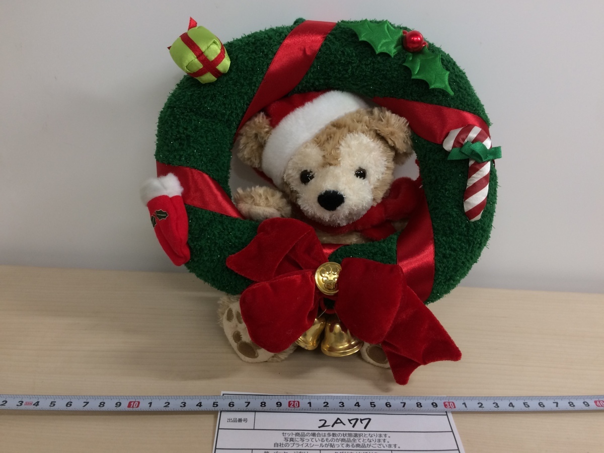 ディズニー TDR クリスマス2007 初期ダッフィー ぬいぐるみリース 白 