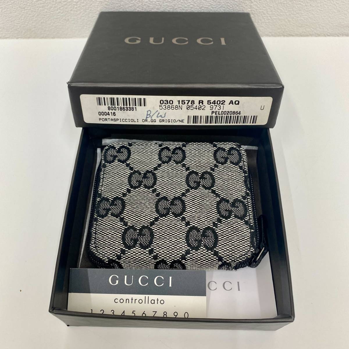 新品同様 GUCCI グッチ ロゴ コインケース 小銭入れ ラウンド 