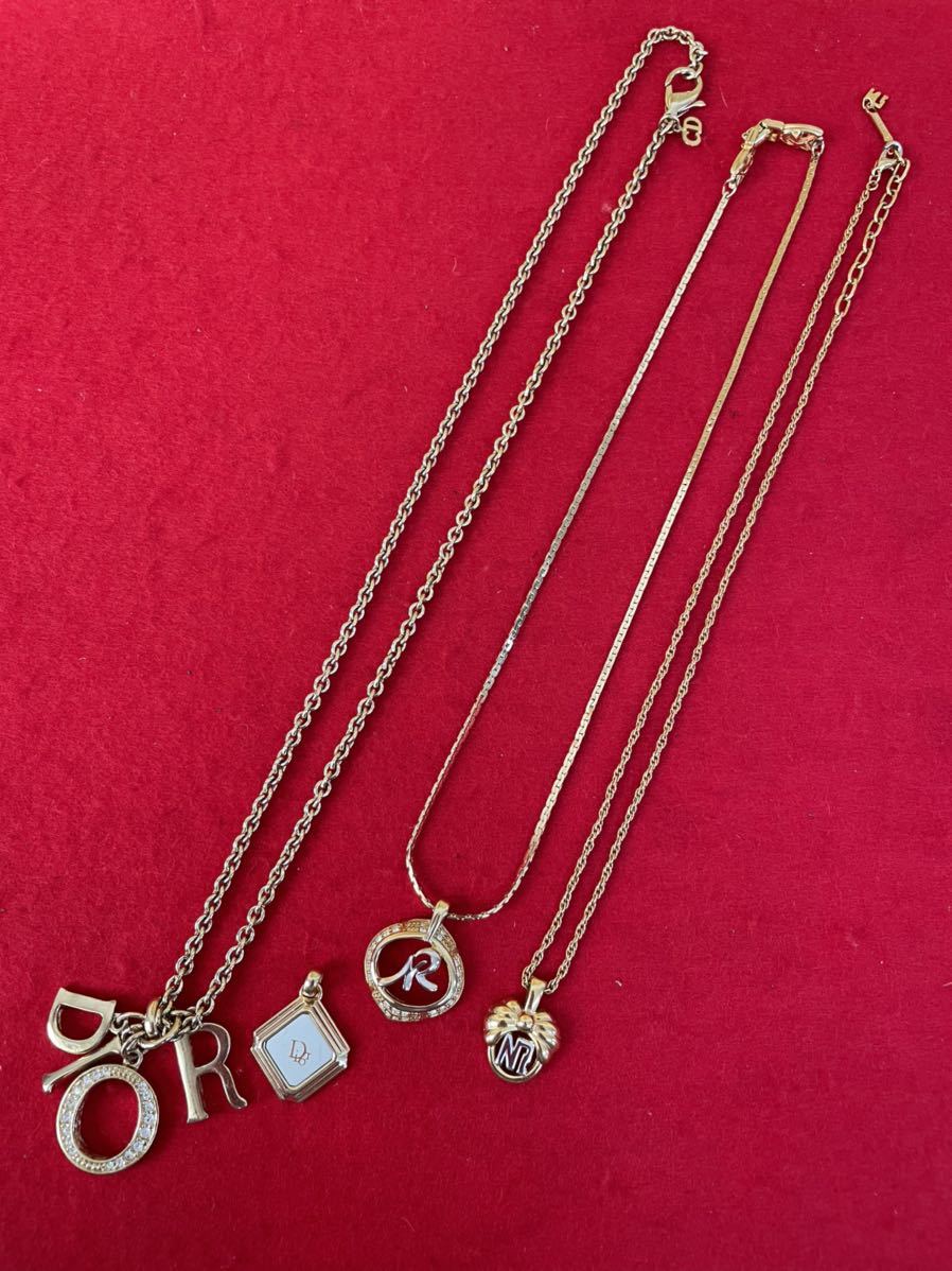 【品質保証，本物保証】 TM Christian Dior クリスチャンディオール ネックレス ペンダントトップ ゴールド色 NINA RICCI ニナリッチ 計4点(ネックレス（トップつき）)｜売買されたオークション情報、yahooの商品情報をアー ネックレス（トップつき）