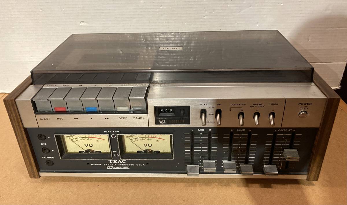 TEAC Aー450 通電確認 カセットデッキ カセットデッキ A-450 TEAC TEAK