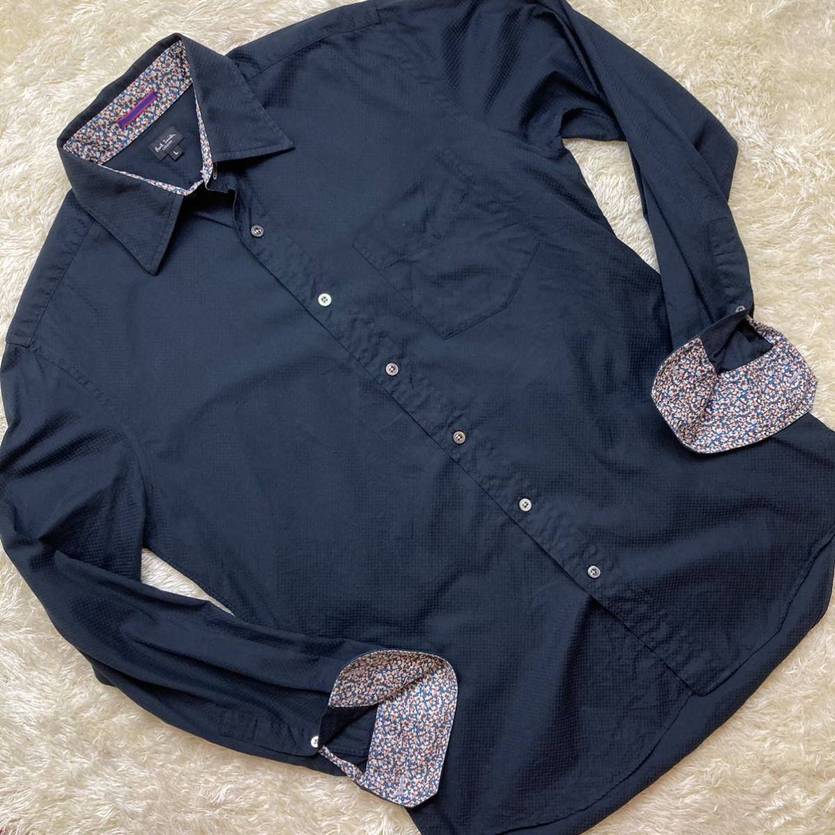 美品 ポールスミス 【溢れる英国調】 Paul Smith 長袖シャツ 花柄 総柄 