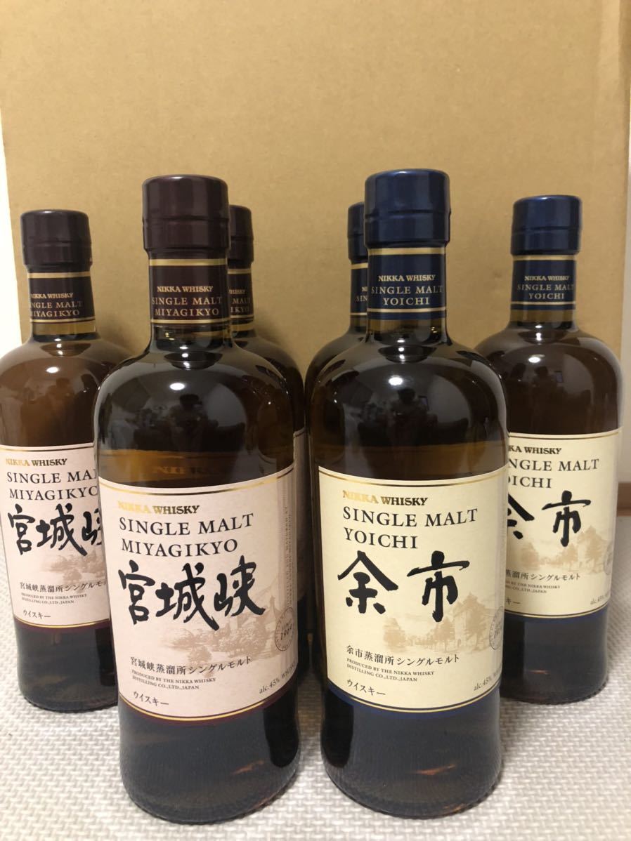 余市 宮城峡 ニッカ ウイスキー NIKKA 各3本 合計6本 700ml 送料 余市 宮城峡 ニッカ ウイスキー NIKKA 各3本 合計6本 700ml 送料