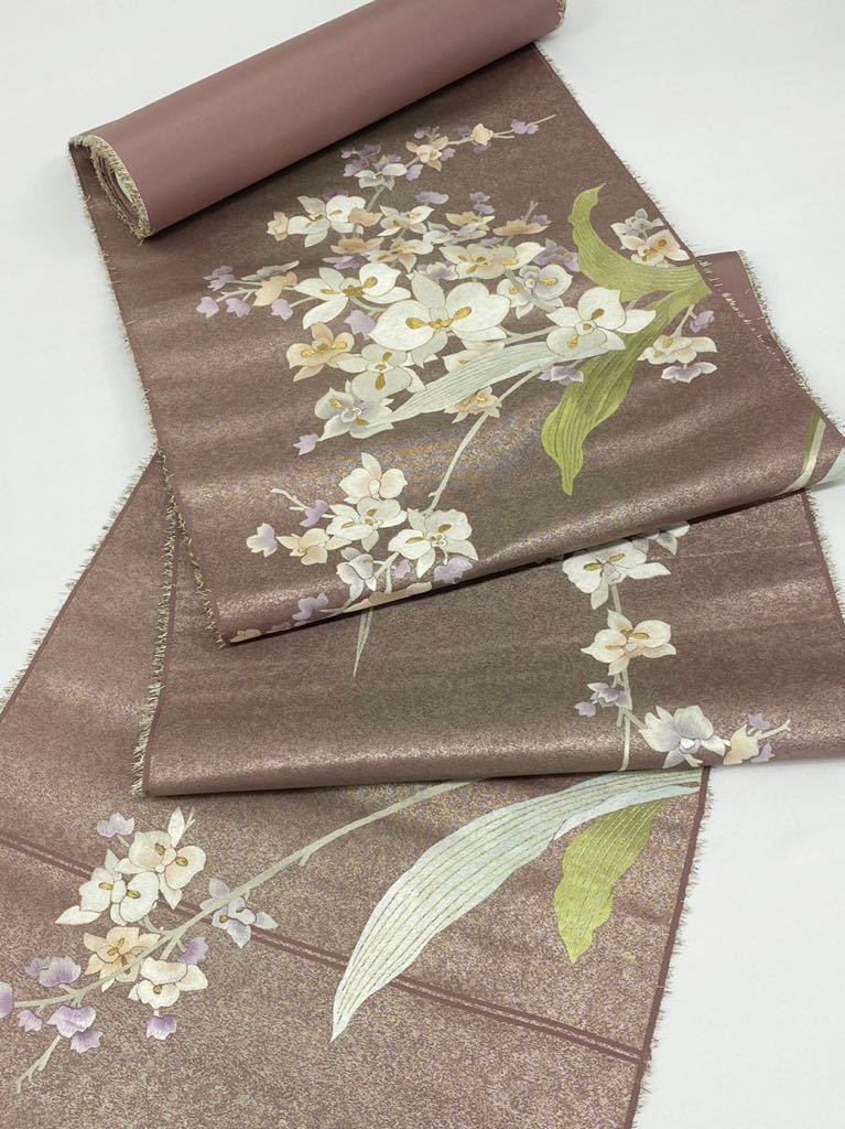 蘇州刺繍 袋帯 未仕立て品 反物 蘭 金糸 正絹 | COMMUNITY.LK
