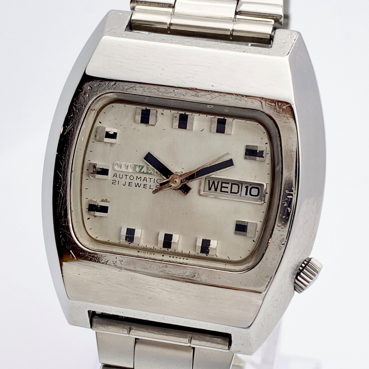 シチズン Citizen デイデイト 4-650280Y メンズ 自動巻き シルバー文字
