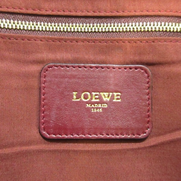 LOEWE マイア ショルダーバッグ ロエベ 2way レザー アナグラム バッグ ハンドバッグ 極希少ロエベ レザーブラウン - レッド ロエベの ショルダー 2WAY