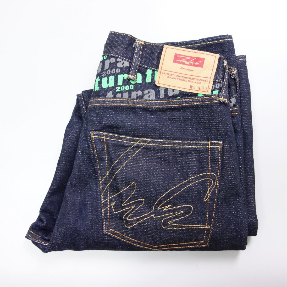 人気定番，正規品 1円 極 90s 00s FUTURA LABORATORIES フューチュラ ロゴ総柄プリントリジッドデニムパンツ 30 メンズ 裏原(W30～)｜売買されたオークション情報、yahooの商品情報をアーカイブ公開 - オークファン W30～