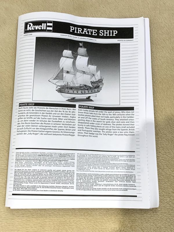 7-19-140【未組立】Revell レベルプラモデル PIRATE SHIP 1/72 05605
