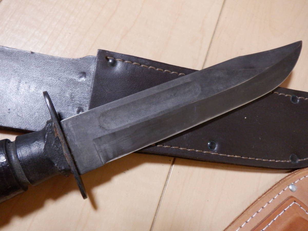 サバイバルナイフ アウトドアナイフ キャンプナイフ 黒30.5cm 茶24.5cm2本セット